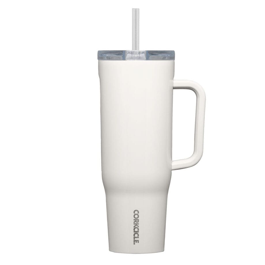 Corkcicle 40oz Cruiser Oat Milk Tumbler with Handle and Straw