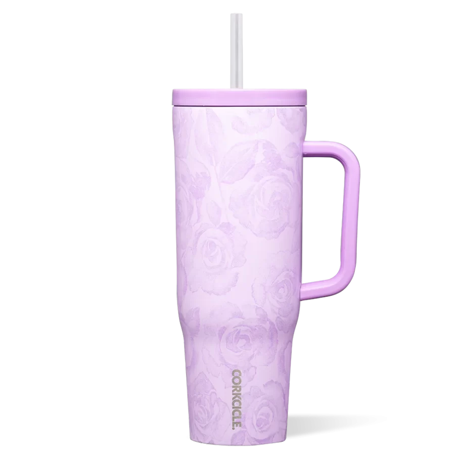 Corkcicle 40oz Cruiser Forget Me Not Tumbler with Handle and Straw