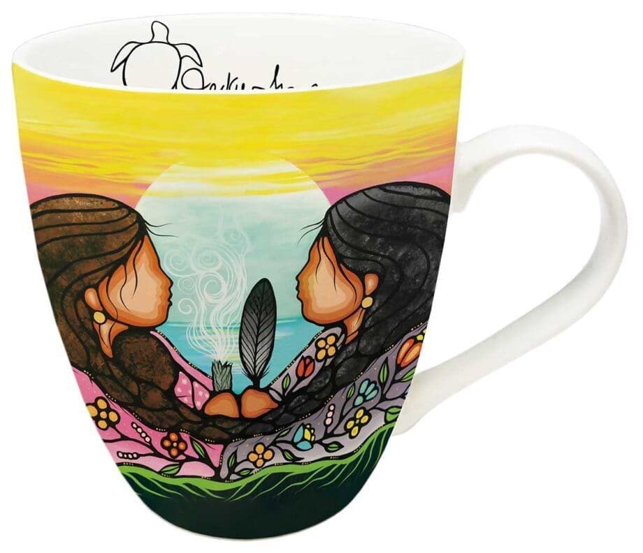 Sharing Knowledge Signature mug by Indigenous Collection artist Jackie Traverse