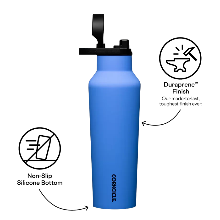 Corkcicle 20 oz Sport Canteen Pacific Blue Water Bottle with quick sip lid