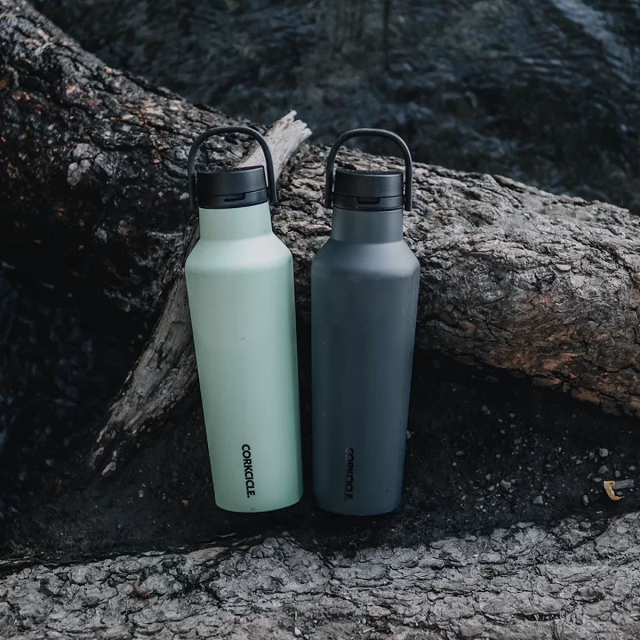 Corkcicle 20 oz Sport Canteen Sage Mist Water Bottle with quick sip cap