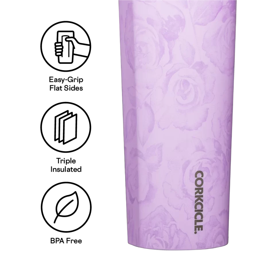Corkcicle 20 oz Sport Canteen Forget Me Not Water Bottle with quick sip cap