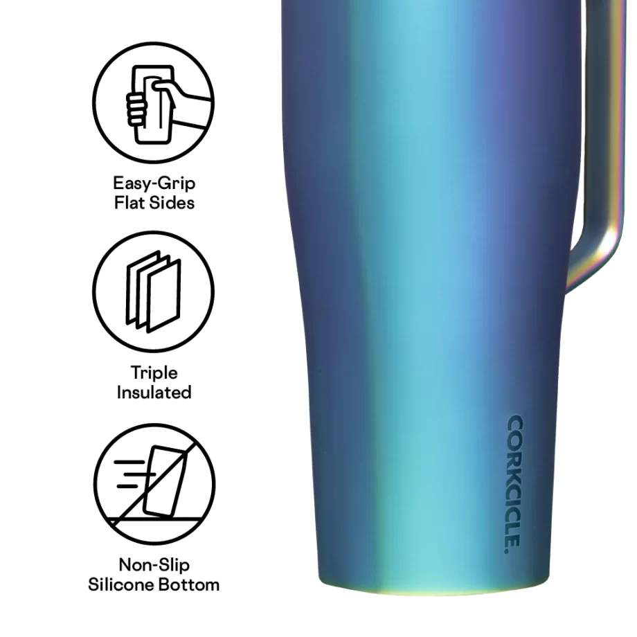 Corkcicle 30oz Cold Cup XL Dragonfly Tumbler with Handle and Straw