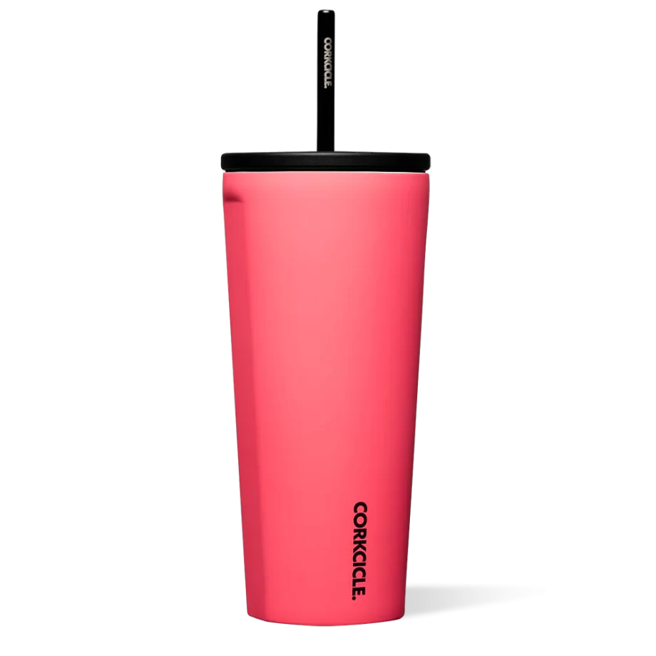 Corkcicle 24 oz Cold Cup Paradise Punch Tumbler with straw