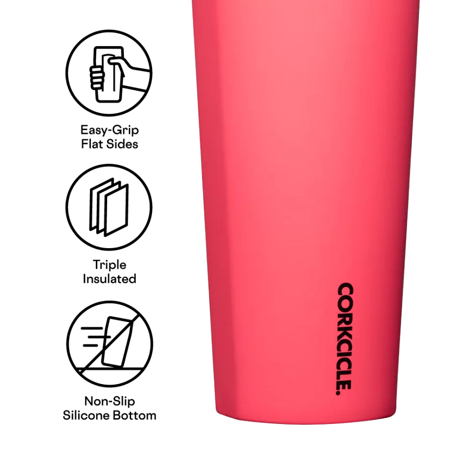 Corkcicle 24 oz Cold Cup Paradise Punch Tumbler with straw
