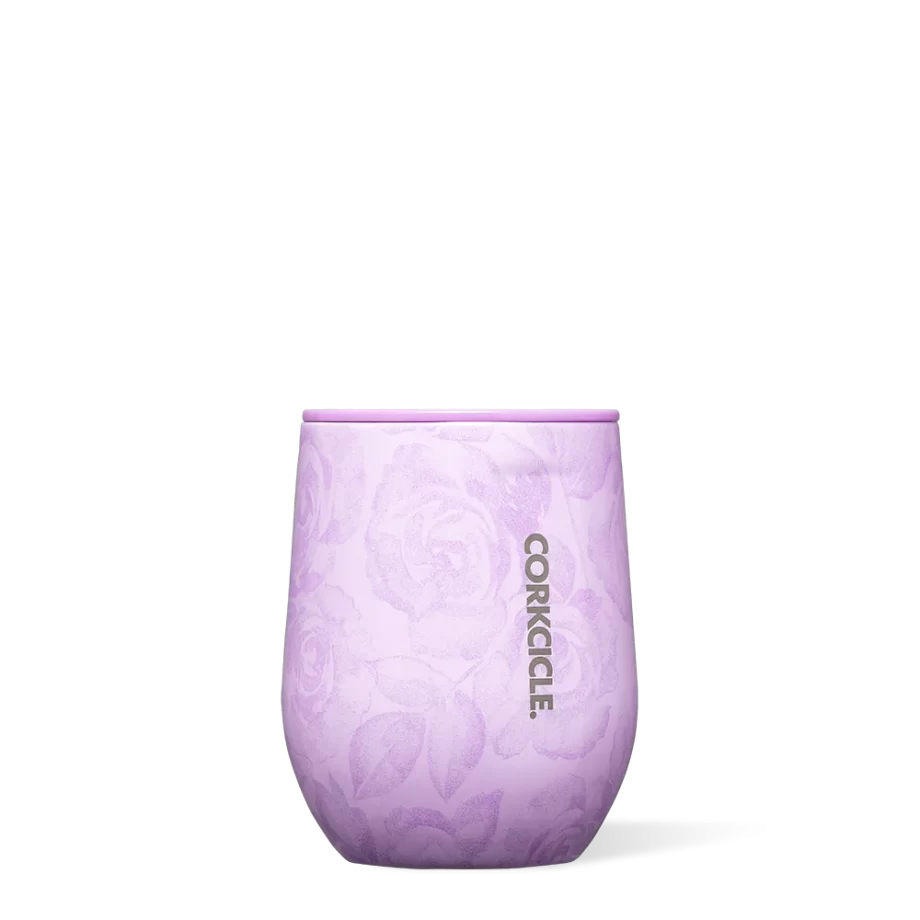 Corkcicle 12 oz Stemless Wine Tumbler Forget Me Not Pink