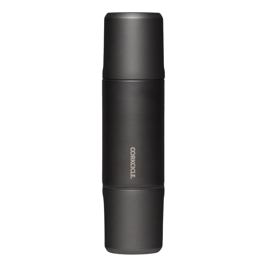 Corkcicle 36 oz Traveler Ceramic Slate Thermos with 2 Lid Cups